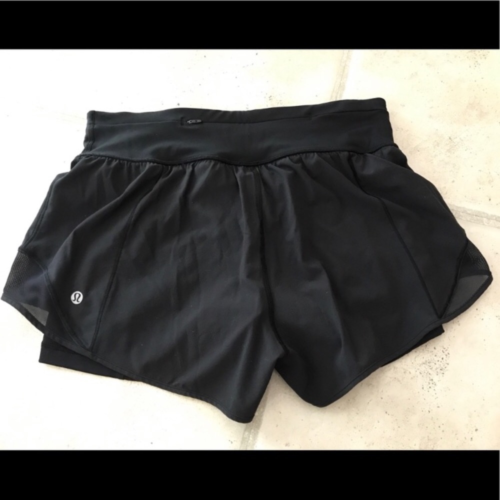 Lululemon Double Layer Shorts Back Zipper Key Loop